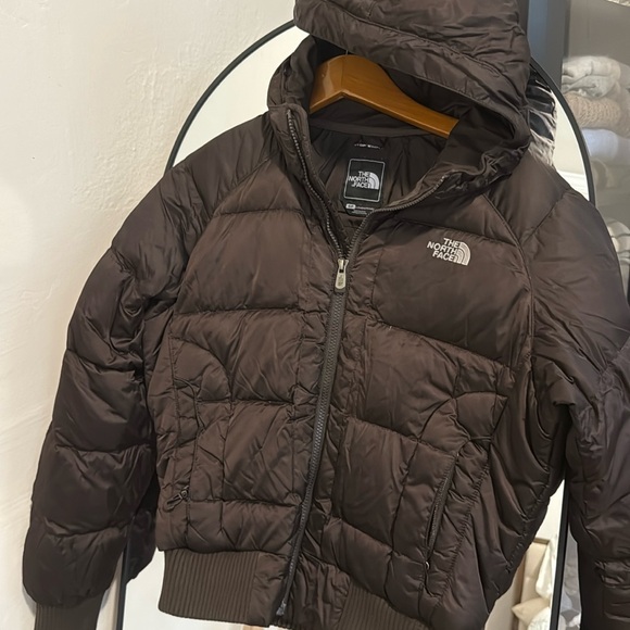 North Face 550 Down Jacket Brown Bomber Puffer